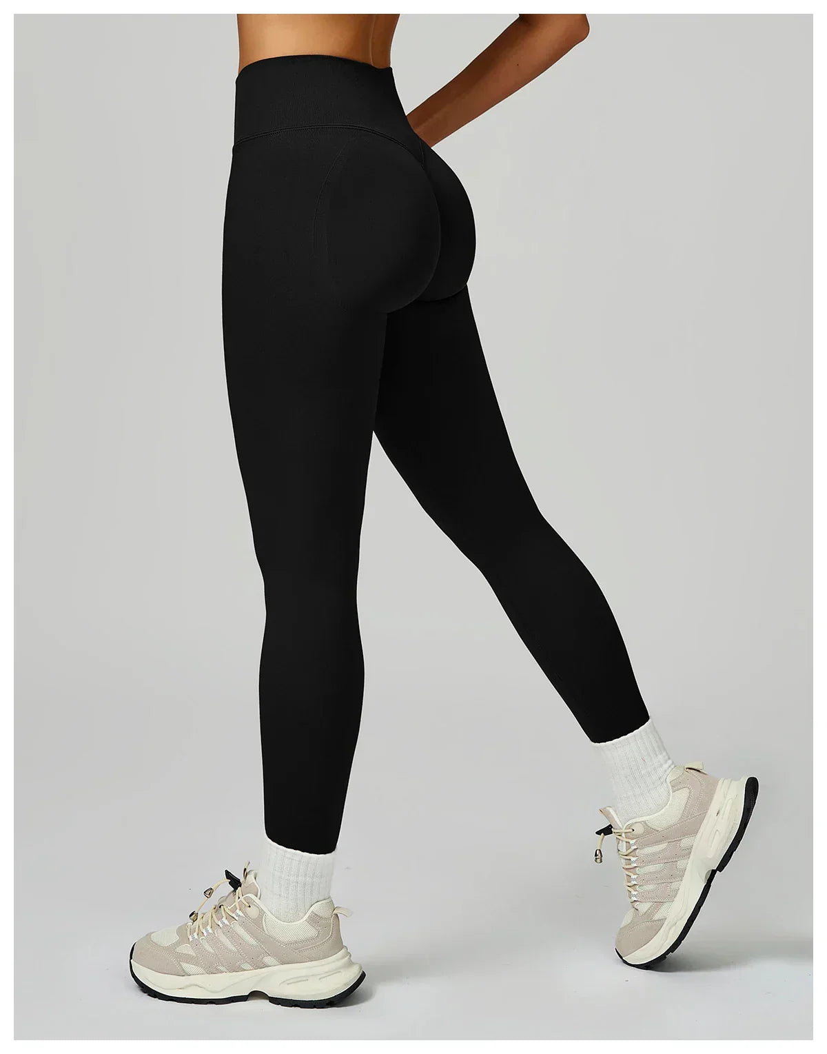 Seamless High-Waist Leggings - Breathable Yoga & Running Tights