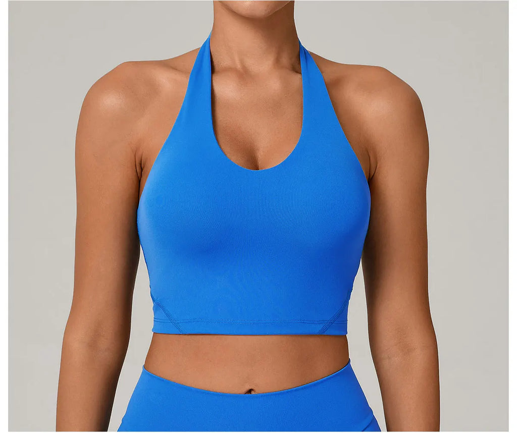 Halter High-Support Sports Bra - Open-Back Push-Up