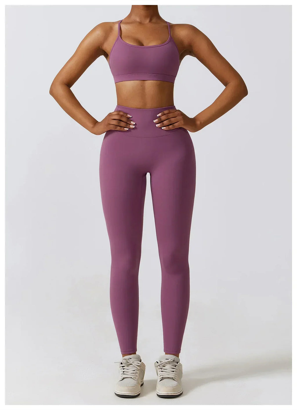 2/3-Piece Activewear Set - Leggings, Bra & Long Sleeve Top