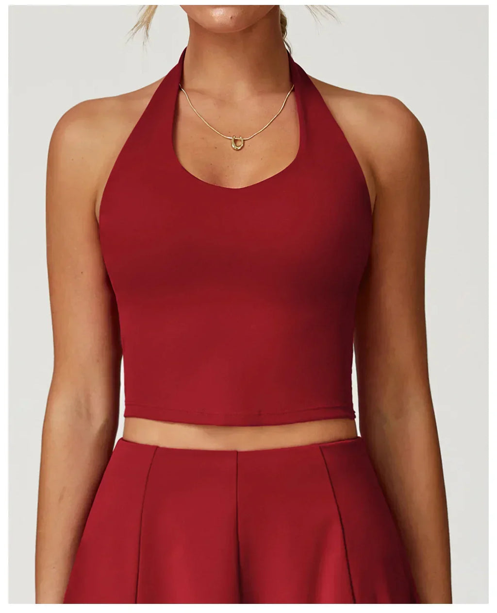 Halter Seamless Sports Bra - Quick-Dry Push-Up Tank