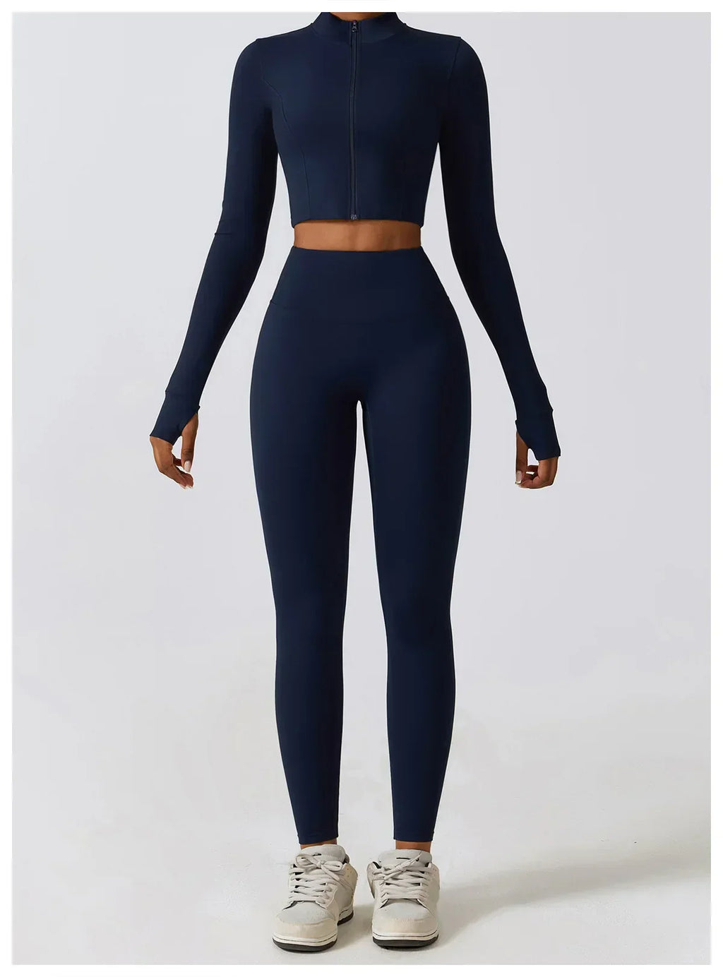 2/3-Piece Activewear Set - Leggings, Bra & Long Sleeve Top