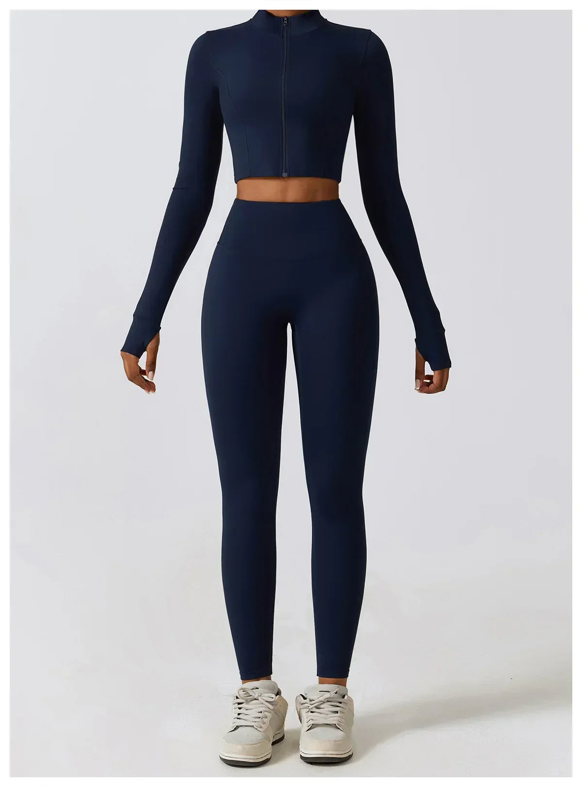 2/3-Piece Activewear Set - Leggings, Bra & Long Sleeve Top