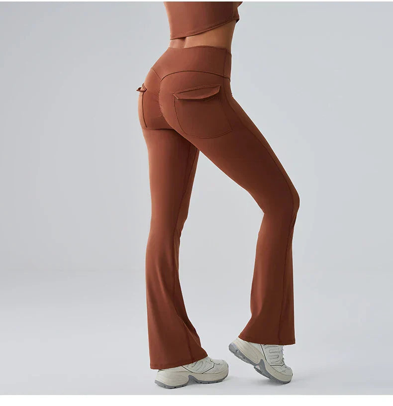 High-Waist Bell-Bottom Yoga Pants - Wide-Leg Flare Leggings