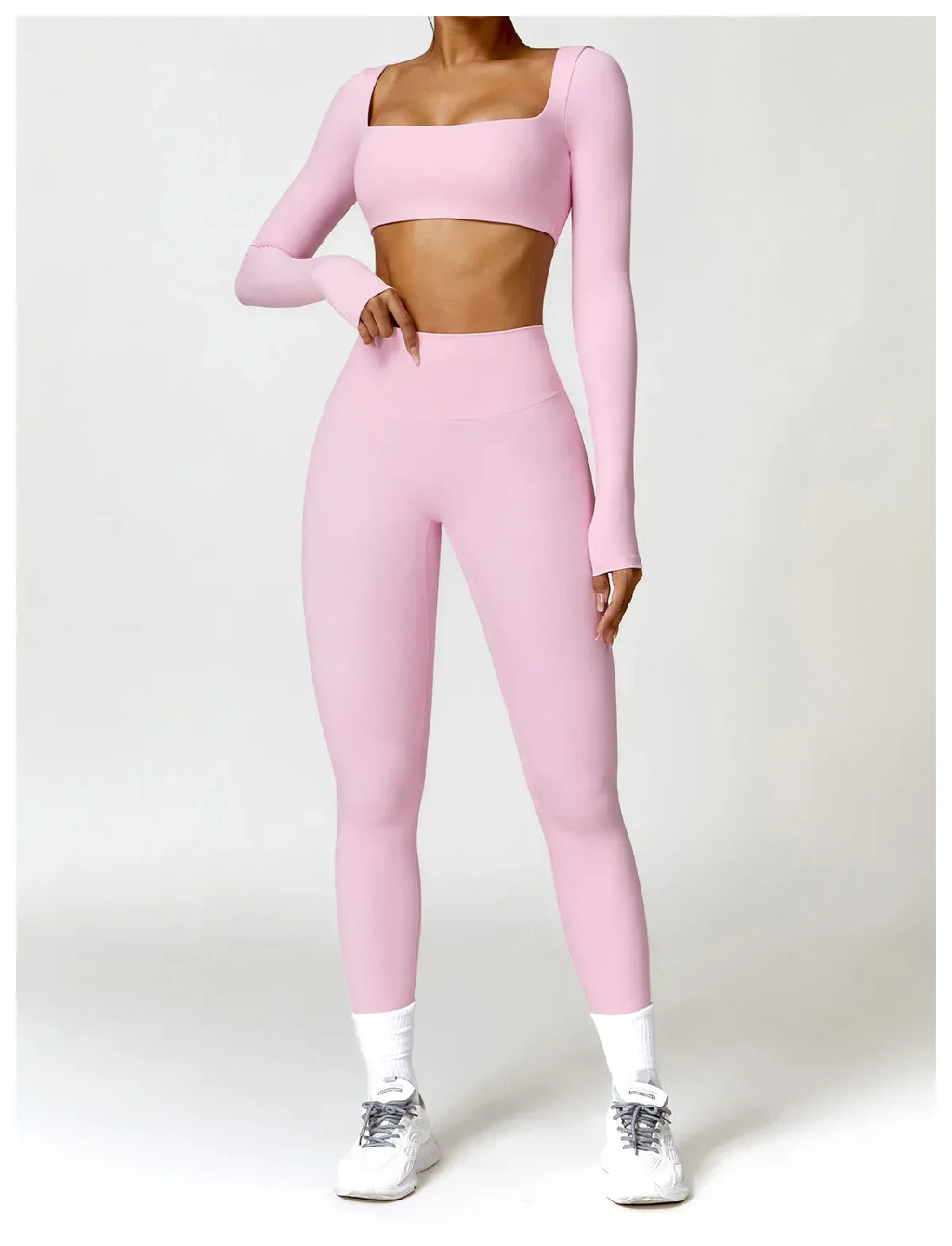 2-Piece Legging & Long Sleeve Set - Women's Yoga Tracksuit