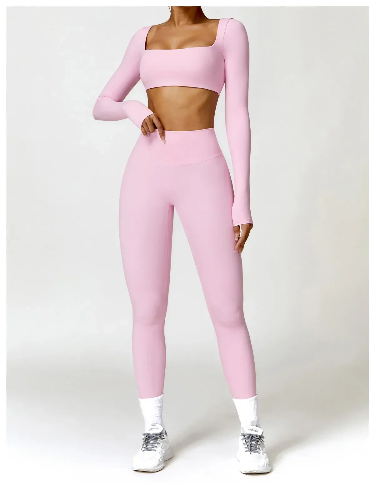 2-Piece Legging & Long Sleeve Set - Women's Yoga Tracksuit