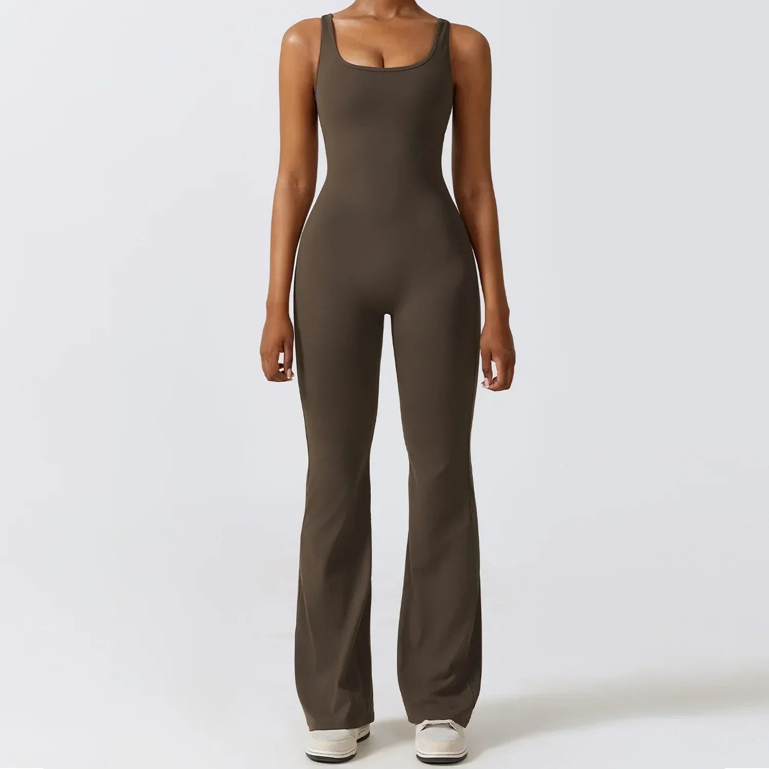 One-Piece Stretch Bodysuit - Women's Push-Up Workout Jumpsuit