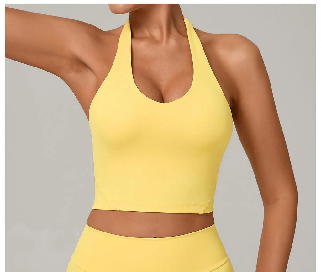Halter High-Support Sports Bra - Open-Back Push-Up