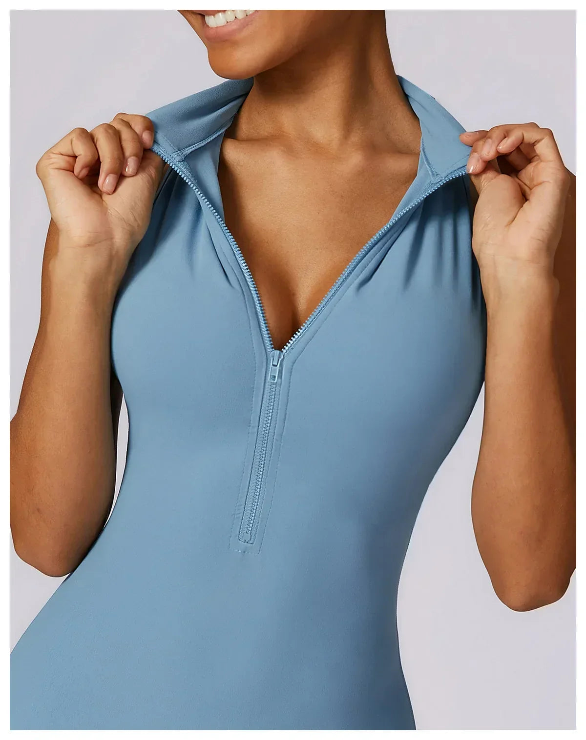 Zip-Front Yoga Jumpsuit - Women's Pilates & Gym Overalls