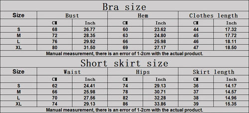 2-Piece Halter Bra & Skirt Set - Women's Fitness Tracksuit