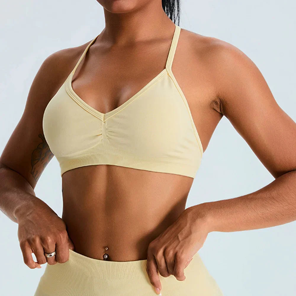 Scrunch Push-Up Sports Bra - Seamless Adjustable-Strap Tank