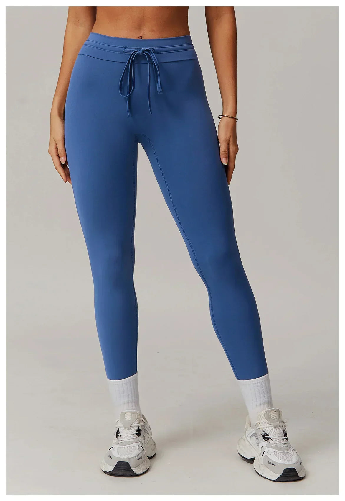 High-Waist Strap Leggings - Push-Up Stretch Gym Tights