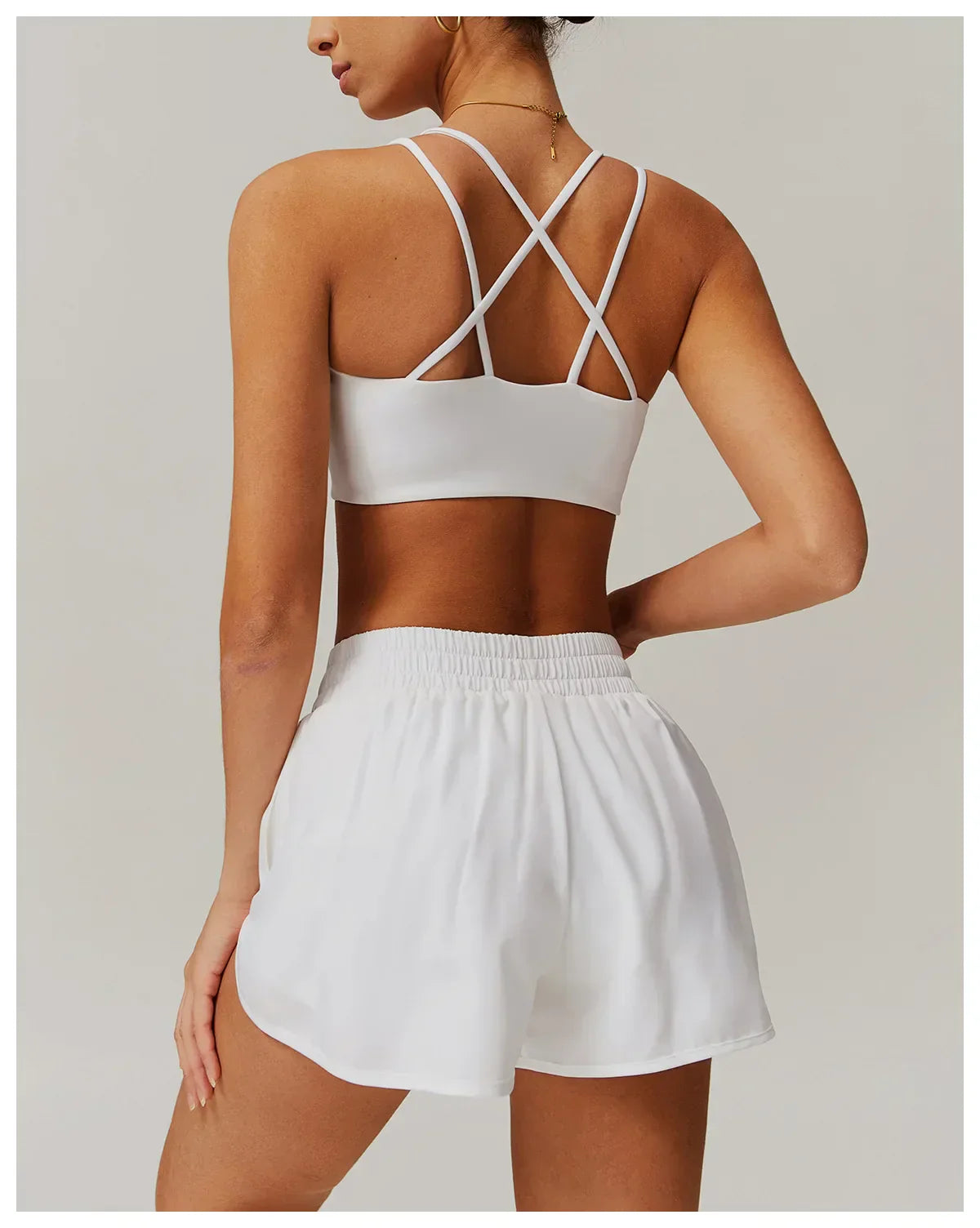 Criss-Cross Back Sports Bra - High-Support Padded Bralette