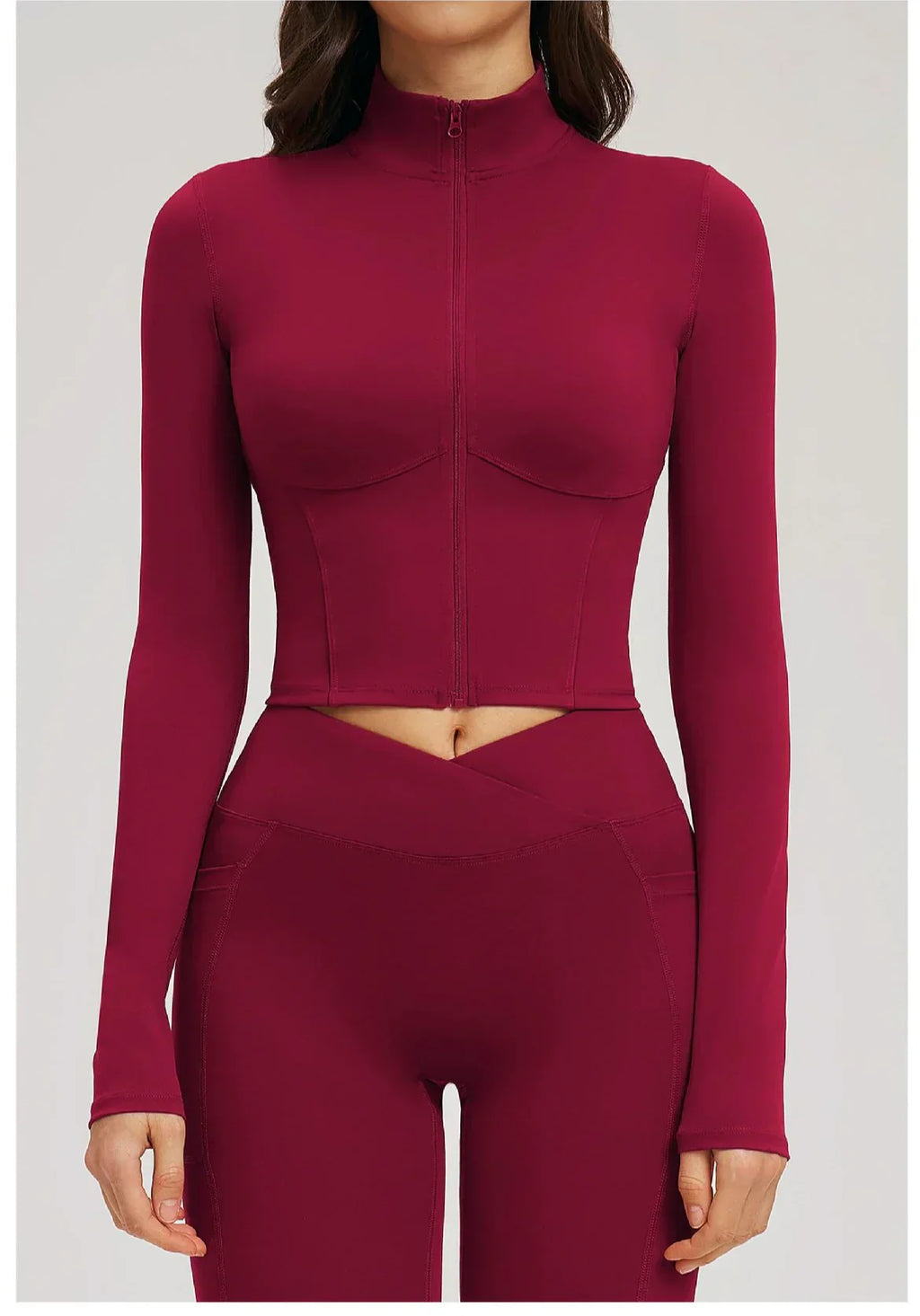 Zip-Up Crop Jacket - Women's Quick-Dry Yoga & Running Top