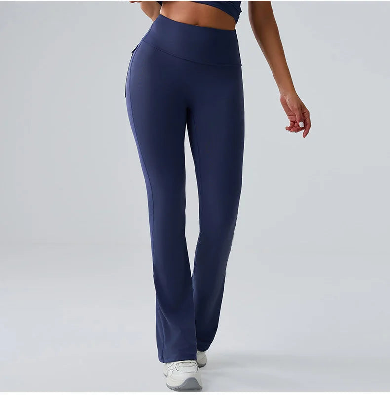 High-Waist Bell-Bottom Yoga Pants - Wide-Leg Flare Leggings