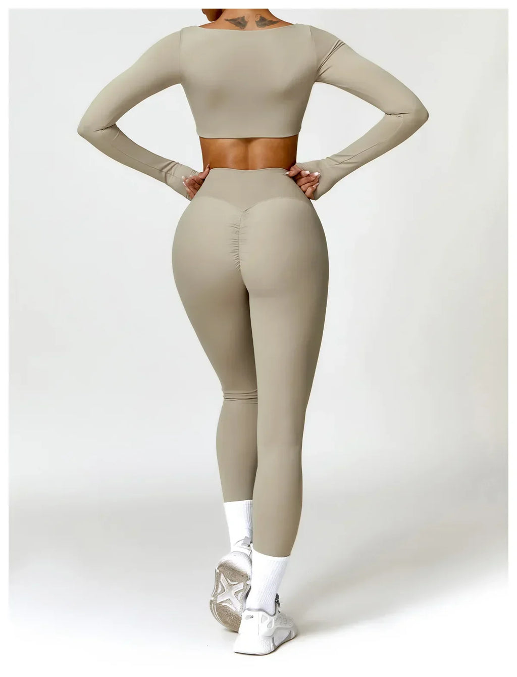 2-Piece Legging & Long Sleeve Set - Women's Yoga Tracksuit