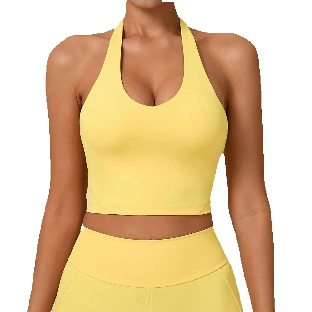 Halter High-Support Sports Bra - Open-Back Push-Up