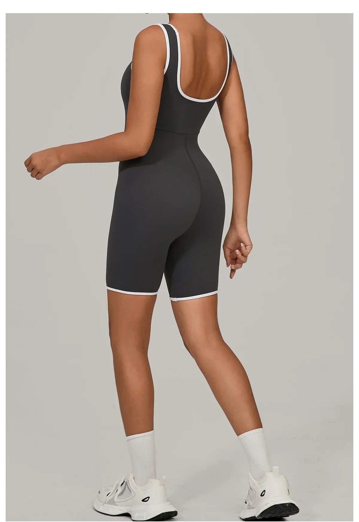 Color-Block Sleeveless Romper - Women's Quick-Dry Yoga Jumpsuit