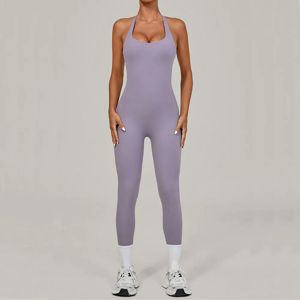 Push-Up Yoga Overalls - Women's Fitness Jumpsuit Set