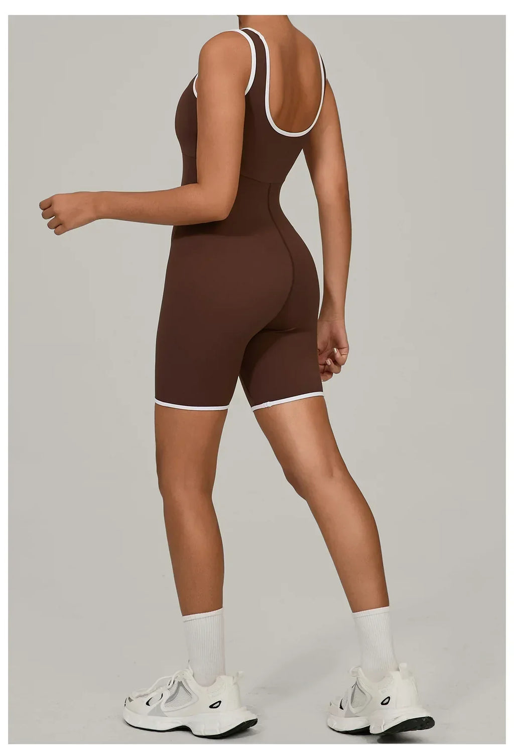 Color-Block Sleeveless Romper - Women's Quick-Dry Yoga Jumpsuit