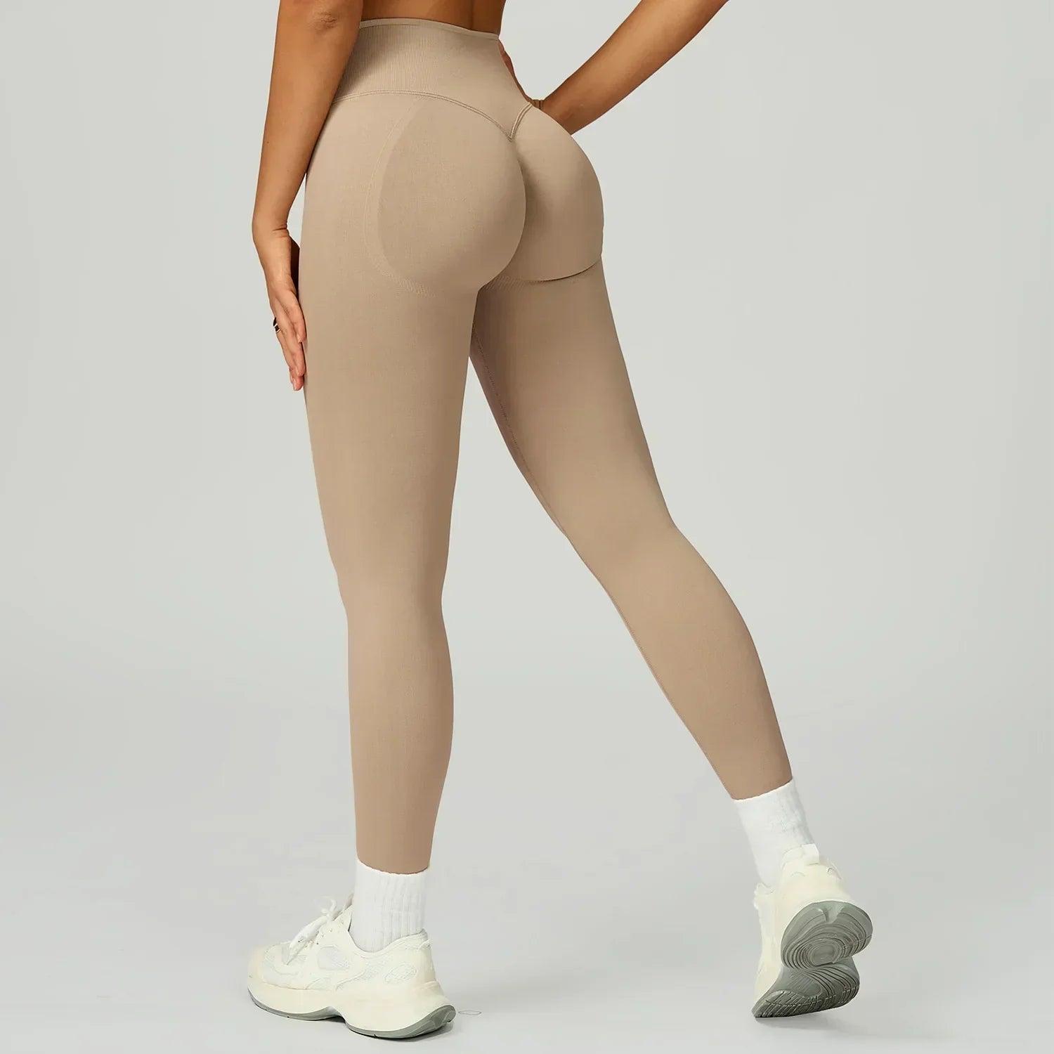Seamless High-Waist Leggings - Breathable Yoga & Running Tights