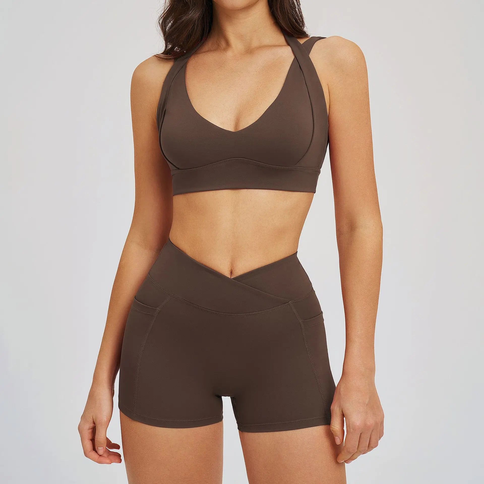 2-Piece Shorts Set - Women's Yoga & Gym Tracksuit