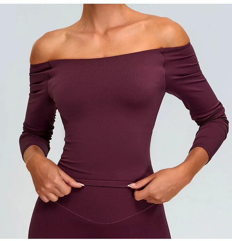 2-Piece Tracksuit Set - High-Waist Leggings & Long Sleeve Top