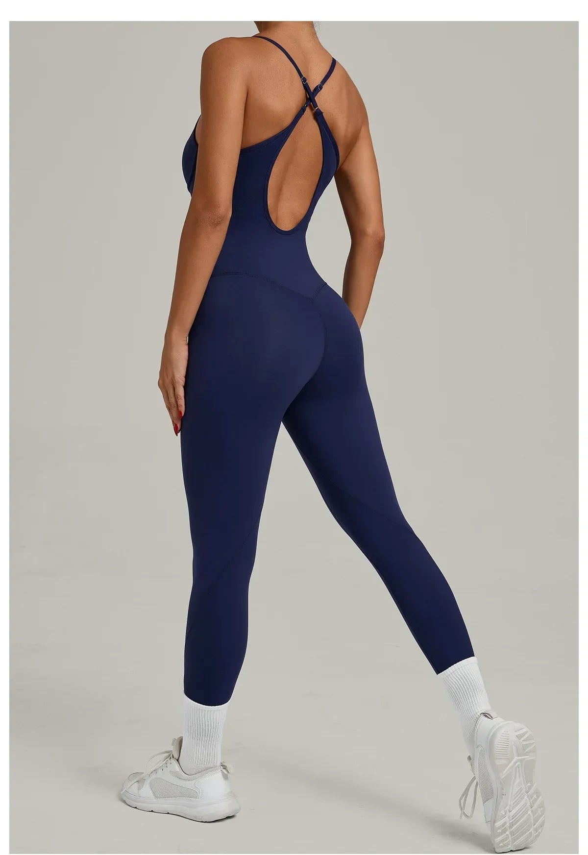 Scrunch Backless Romper - Women's One-Piece Yoga Jumpsuit