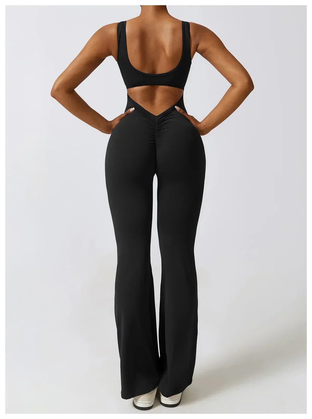 One-Piece Stretch Bodysuit - Women's Push-Up Workout Jumpsuit