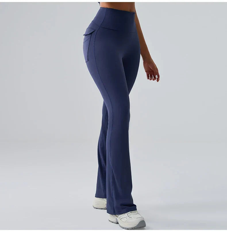 High-Waist Bell-Bottom Yoga Pants - Wide-Leg Flare Leggings