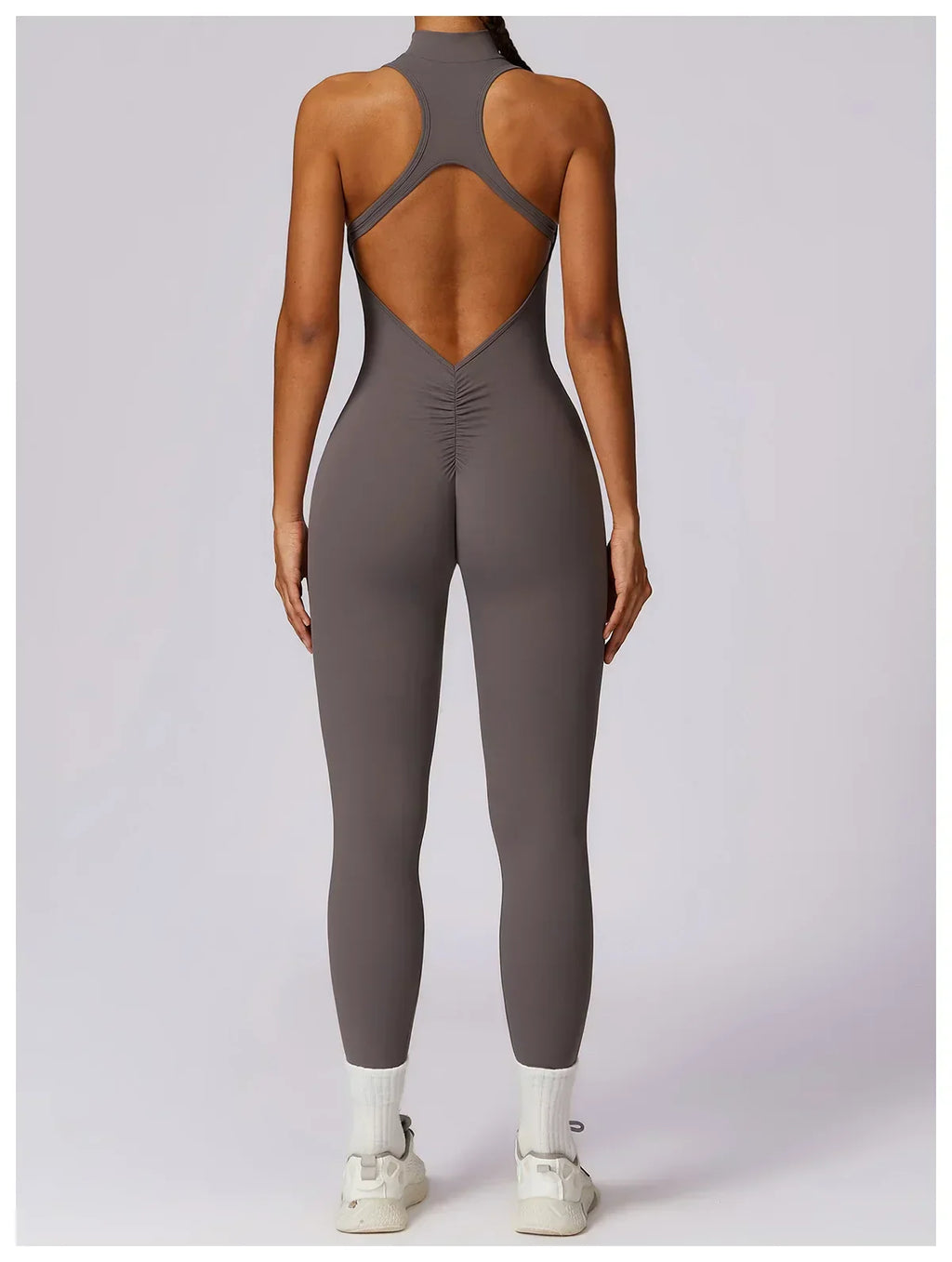 Zip-Front Yoga Jumpsuit - Women's Pilates & Gym Overalls