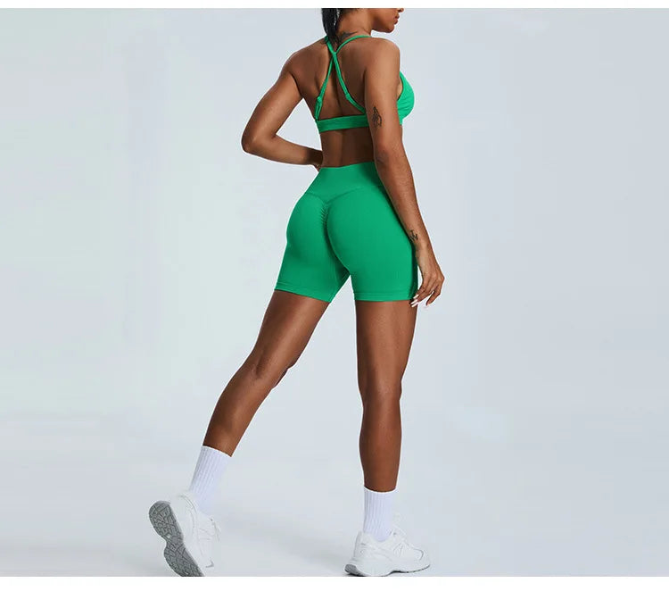 Scrunch Push-Up Sports Bra - Seamless Adjustable-Strap Tank