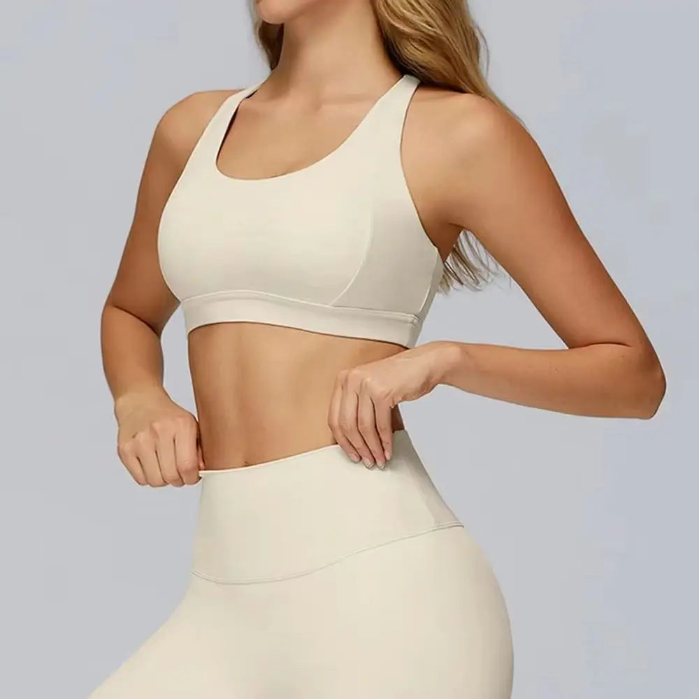 Cross-Back Push-Up Sports Bra - Breathable Tank Top