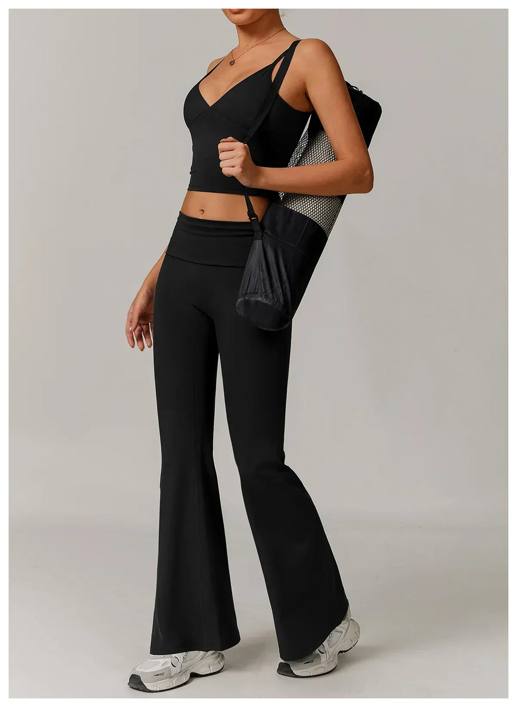 High-Waist Flare Leggings - Tummy-Control Wide-Leg Yoga Pants