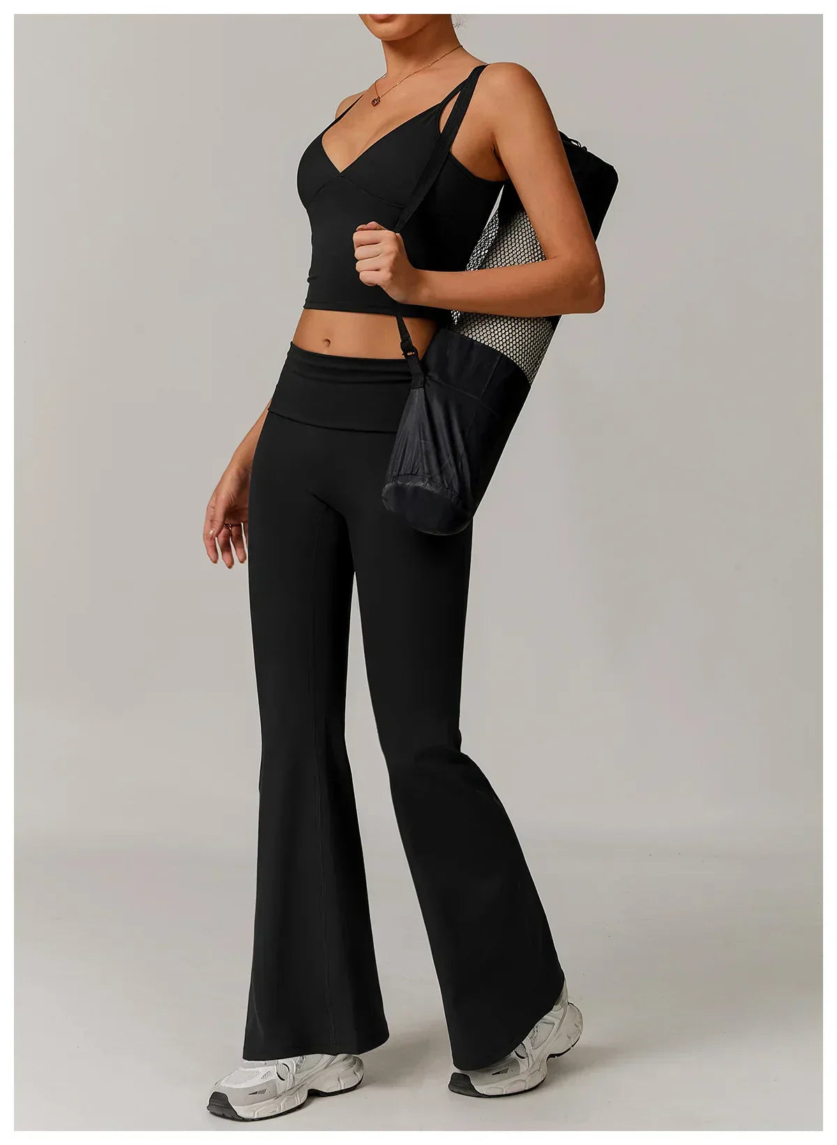 High-Waist Flare Leggings - Tummy-Control Wide-Leg Yoga Pants