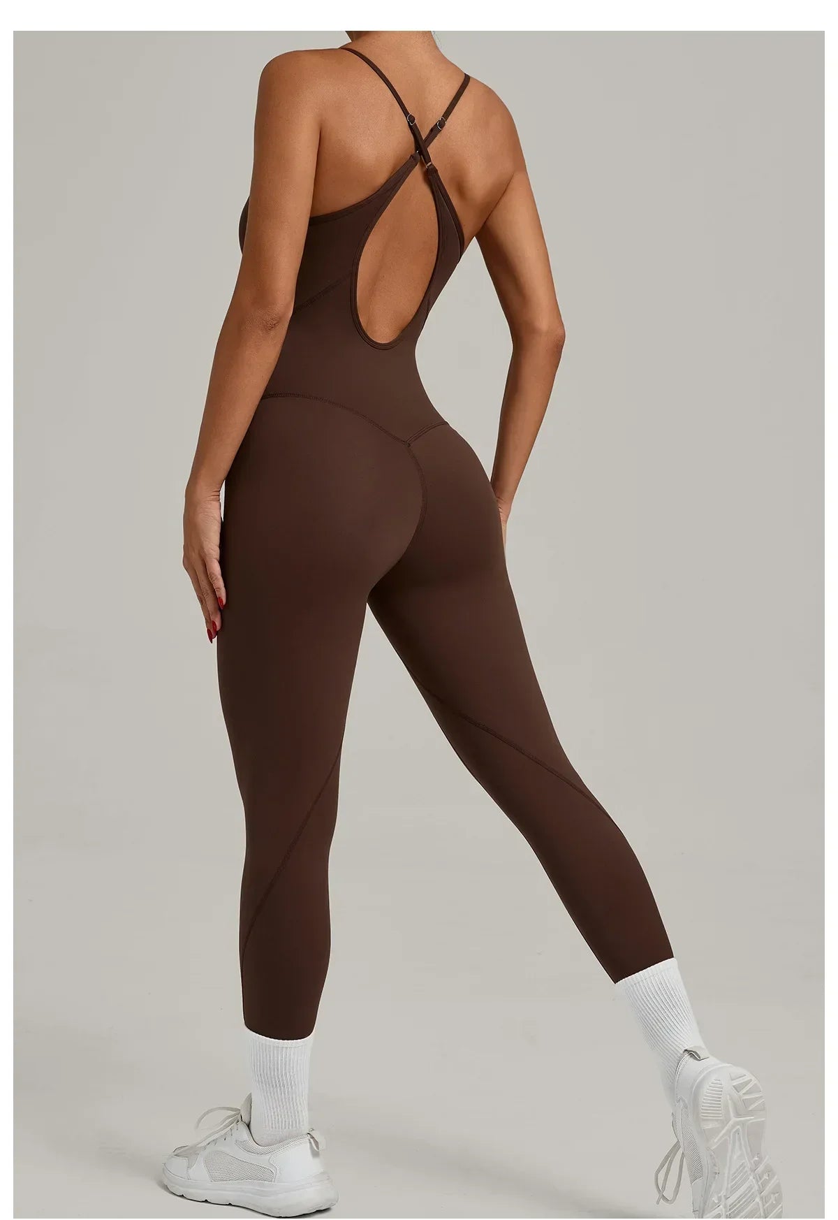 Scrunch Backless Romper - Women's One-Piece Yoga Jumpsuit