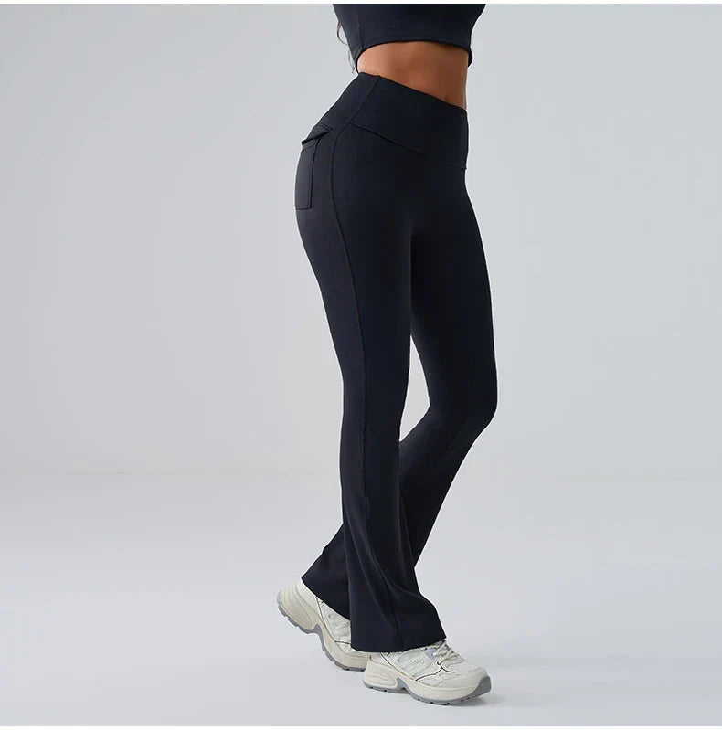 High-Waist Bell-Bottom Yoga Pants - Wide-Leg Flare Leggings