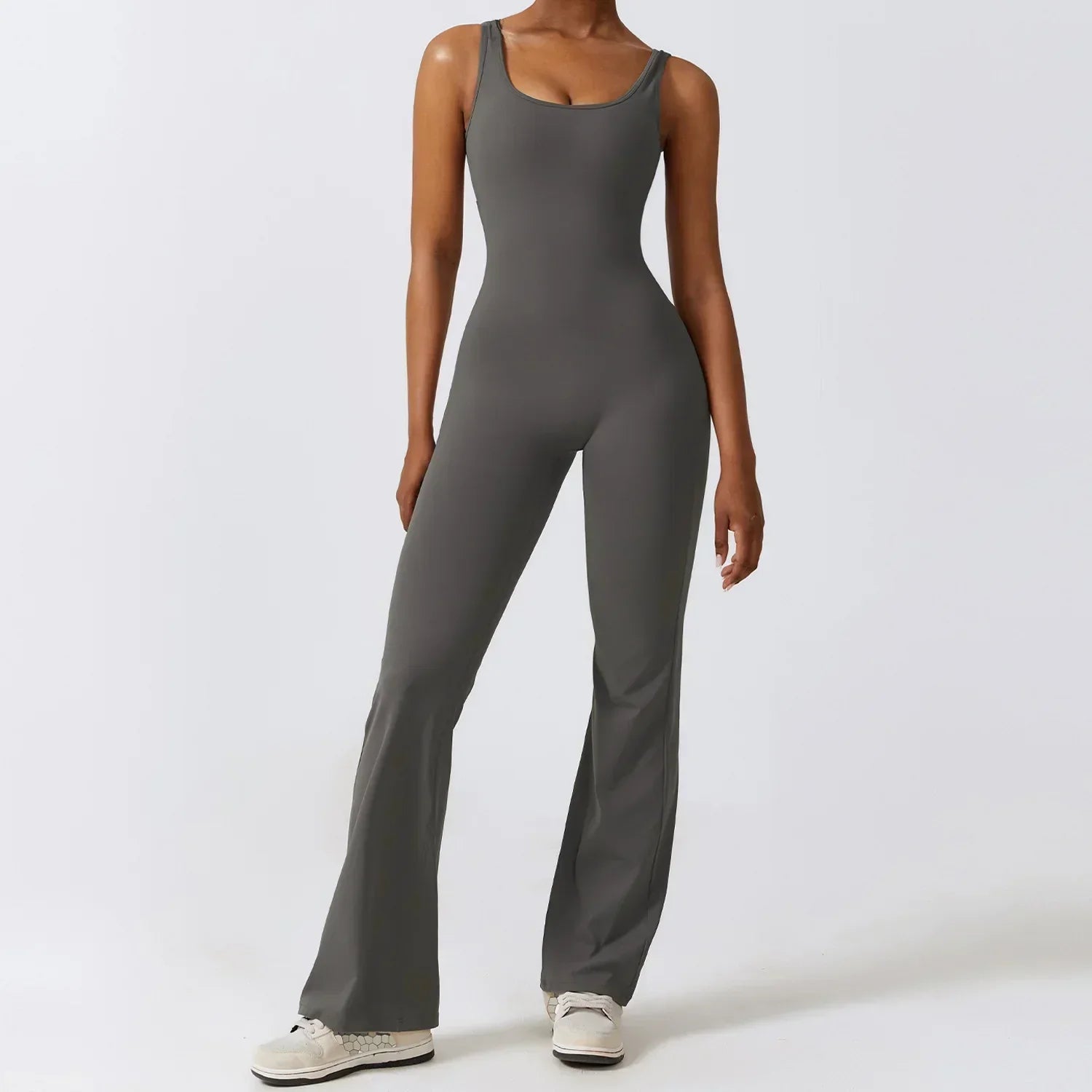 One-Piece Stretch Bodysuit - Women's Push-Up Workout Jumpsuit