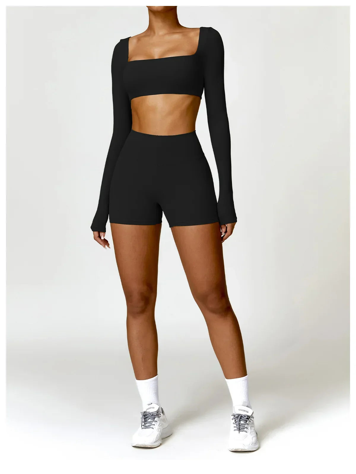 2-Piece Legging & Long Sleeve Set - Women's Yoga Tracksuit
