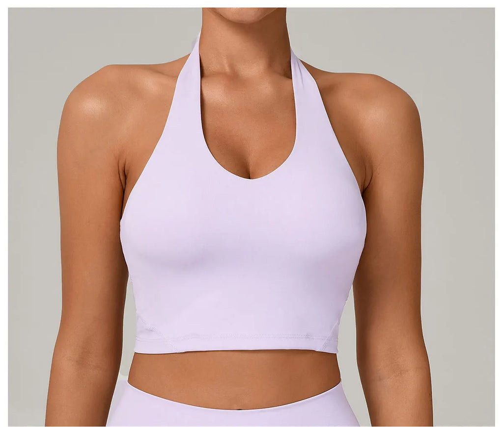 Halter High-Support Sports Bra - Open-Back Push-Up