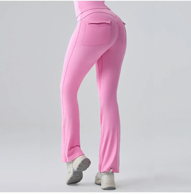 High-Waist Bell-Bottom Yoga Pants - Wide-Leg Flare Leggings