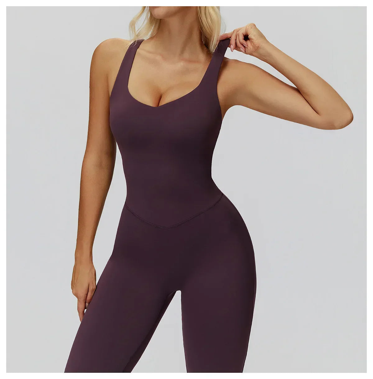 Stretch Push-Up Romper - Women's Yoga & Gym Tracksuit Set