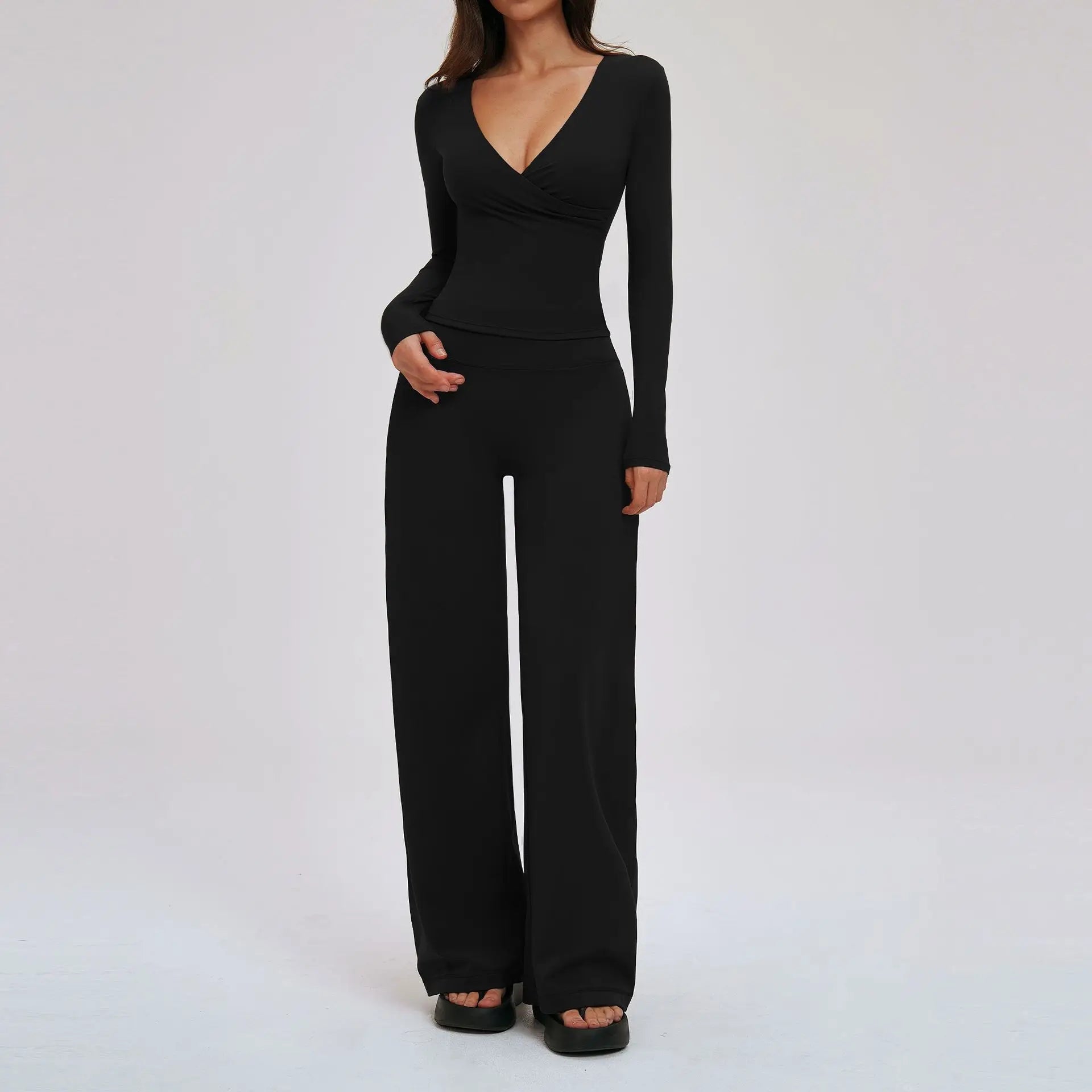 2-Piece Long Sleeve Set - Quick-Dry Yoga & Running Tracksuit