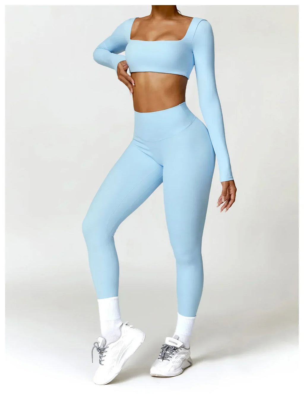 2-Piece Legging & Long Sleeve Set - Women's Yoga Tracksuit