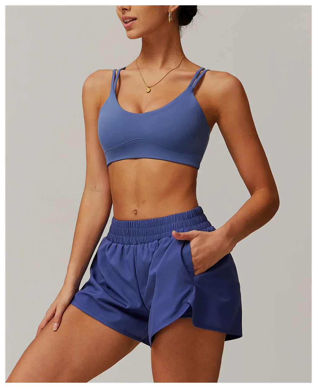 Criss-Cross Back Sports Bra - High-Support Padded Bralette