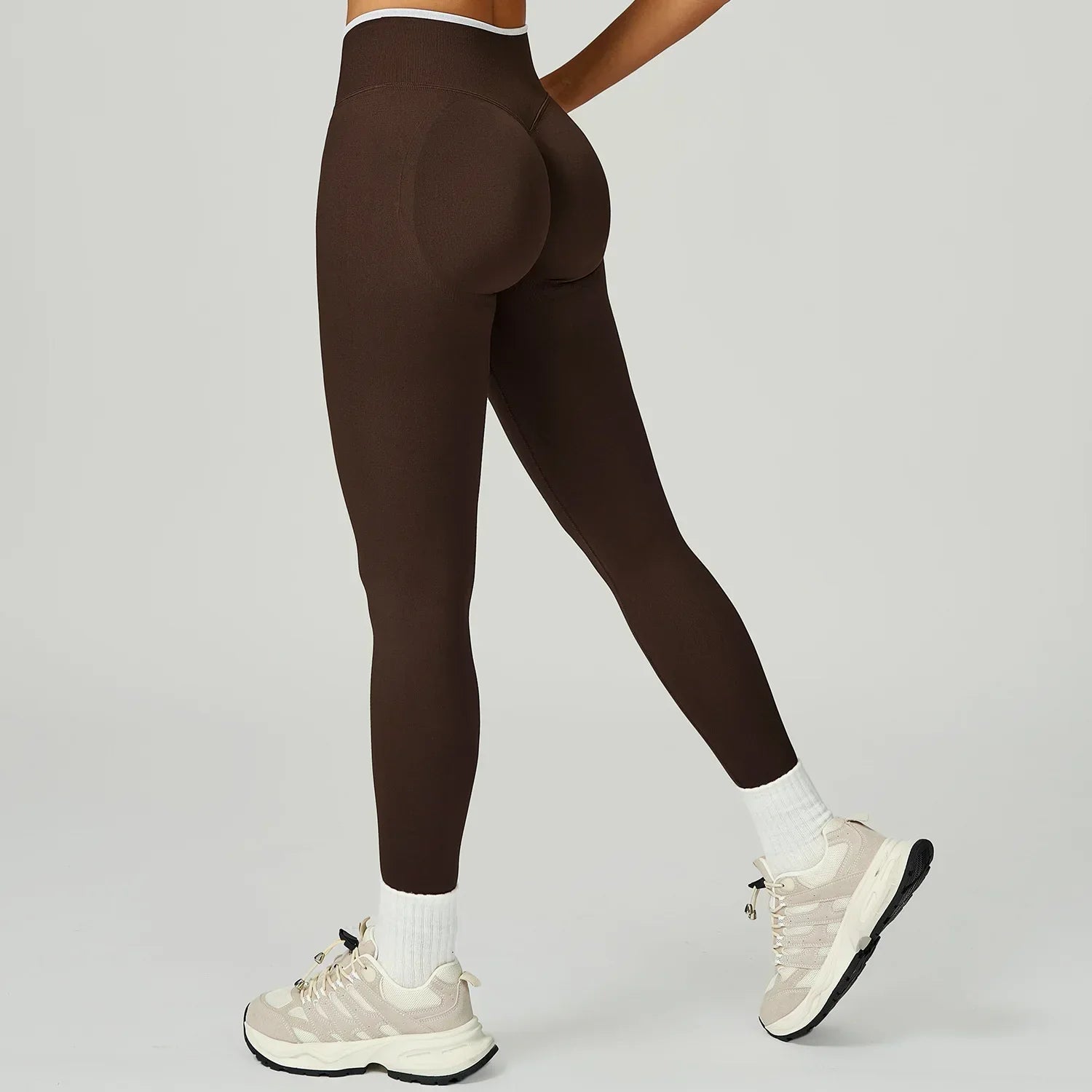 Seamless High-Waist Leggings - Breathable Yoga & Running Tights