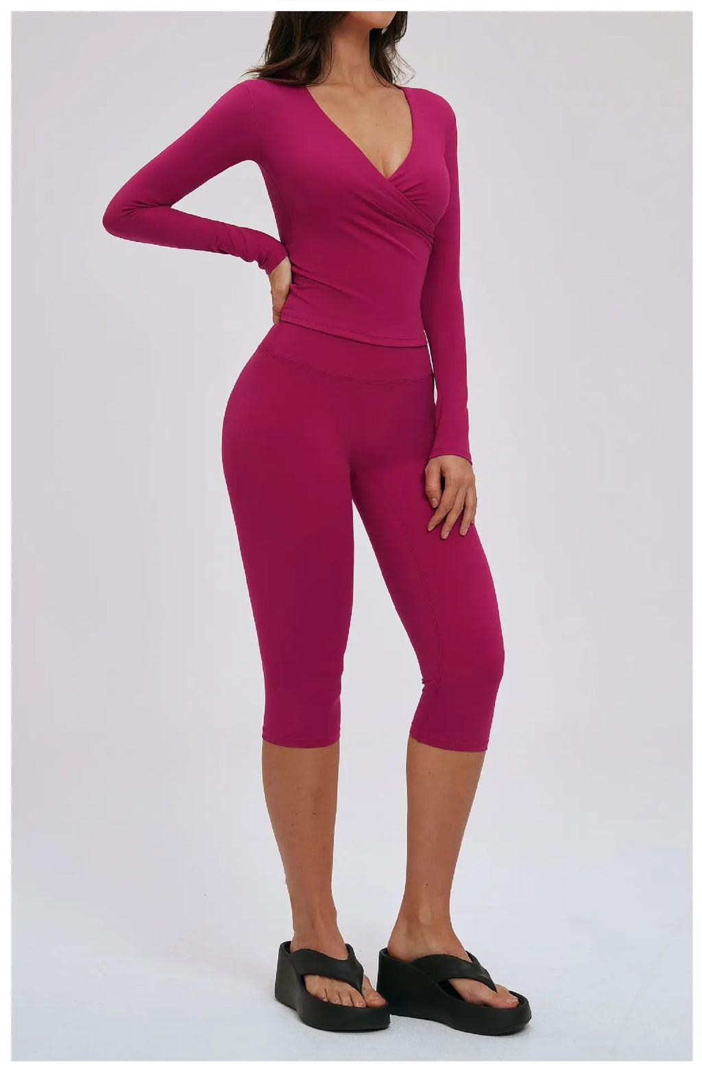 2-Piece Long Sleeve Set - Quick-Dry Yoga & Running Tracksuit