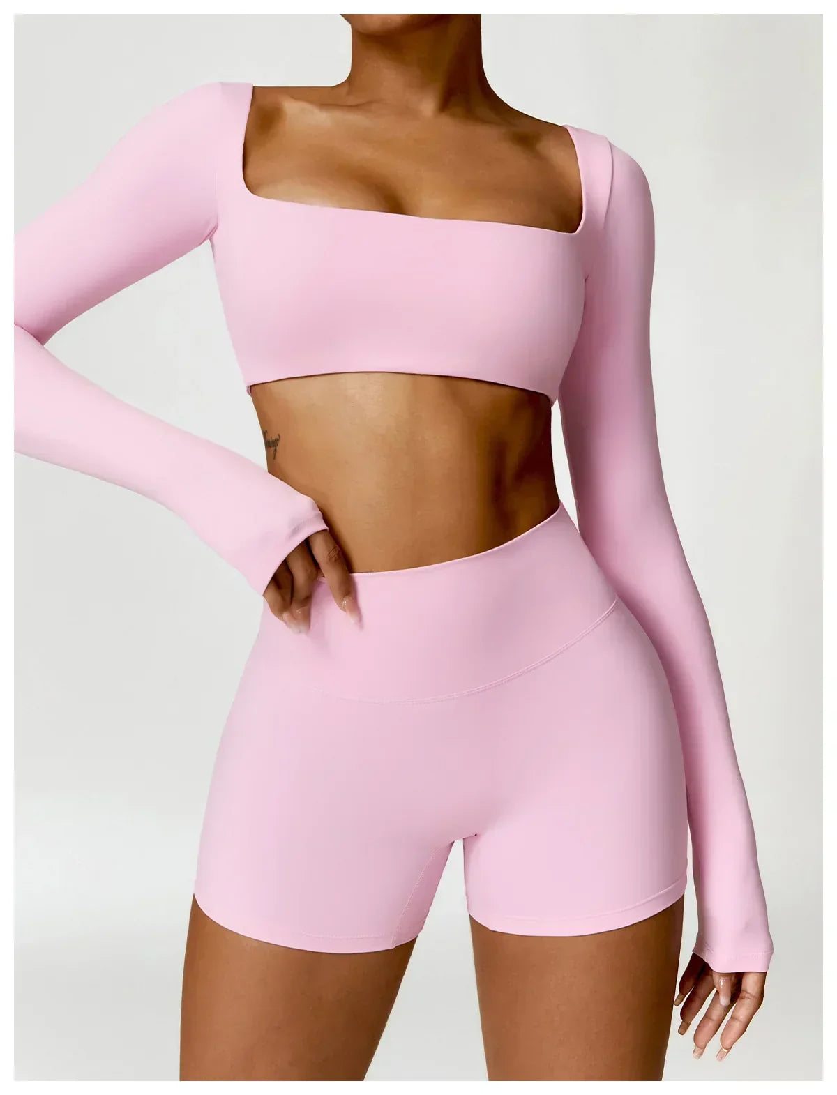 2-Piece Legging & Long Sleeve Set - Women's Yoga Tracksuit