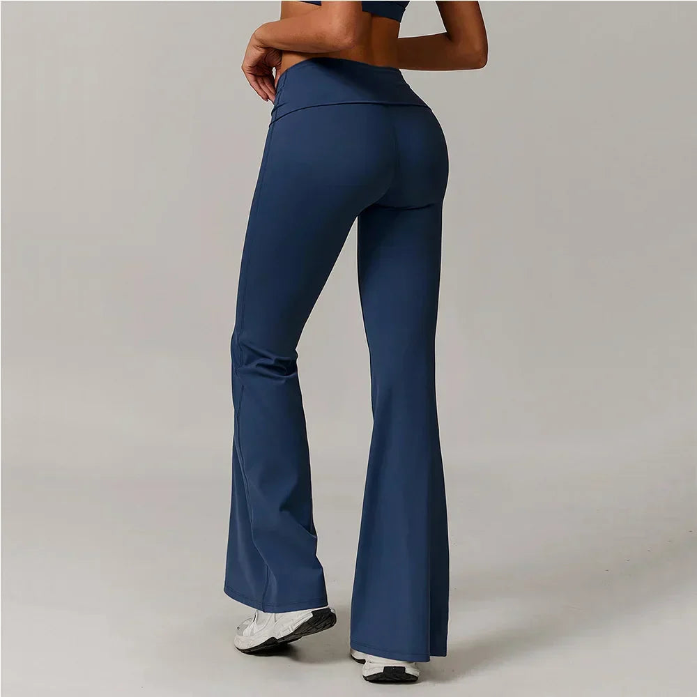 High-Waist Flare Leggings - Tummy-Control Wide-Leg Yoga Pants