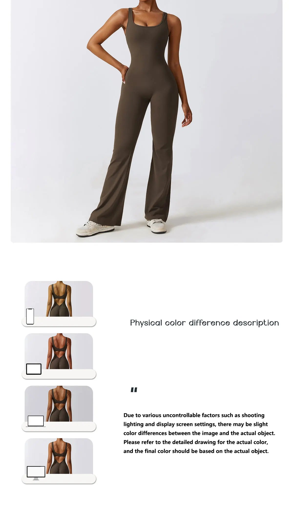 One-Piece Stretch Bodysuit - Women's Push-Up Workout Jumpsuit