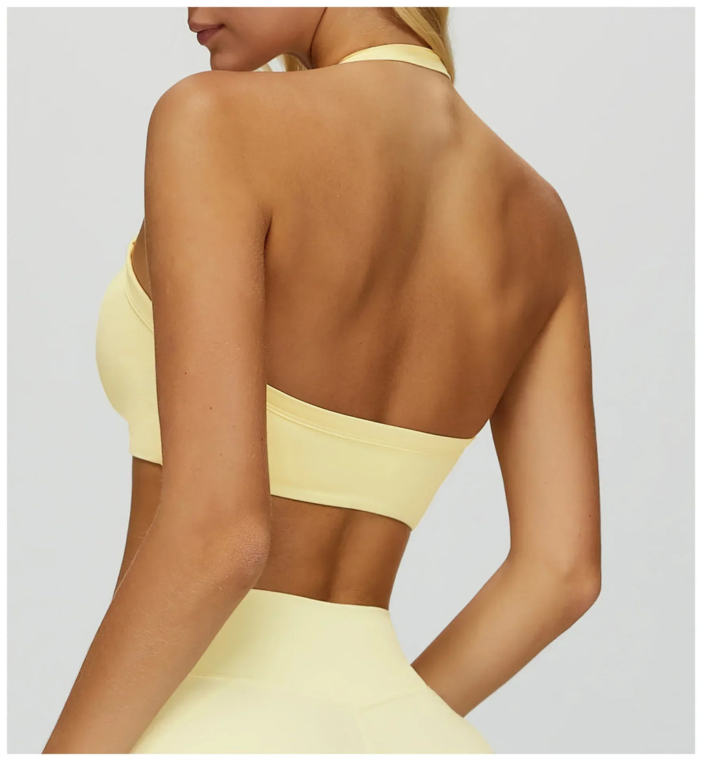 Backless Athletic Sports Bra - Women's Gym Crop Top